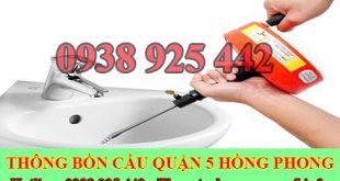 Thợ thông tắc bồn rửa mặt lavabo Quận 5 giá rẻ 0981888490